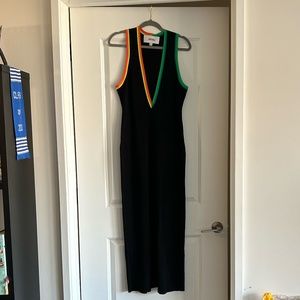 CHRISTOPHER JOHN ROGERS Black Deep V-Neck Fitted Dress